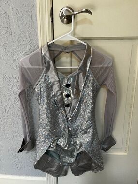 Weissman - I Hope I Get It - Silver Tap Dance Costume - Size MC 10/12